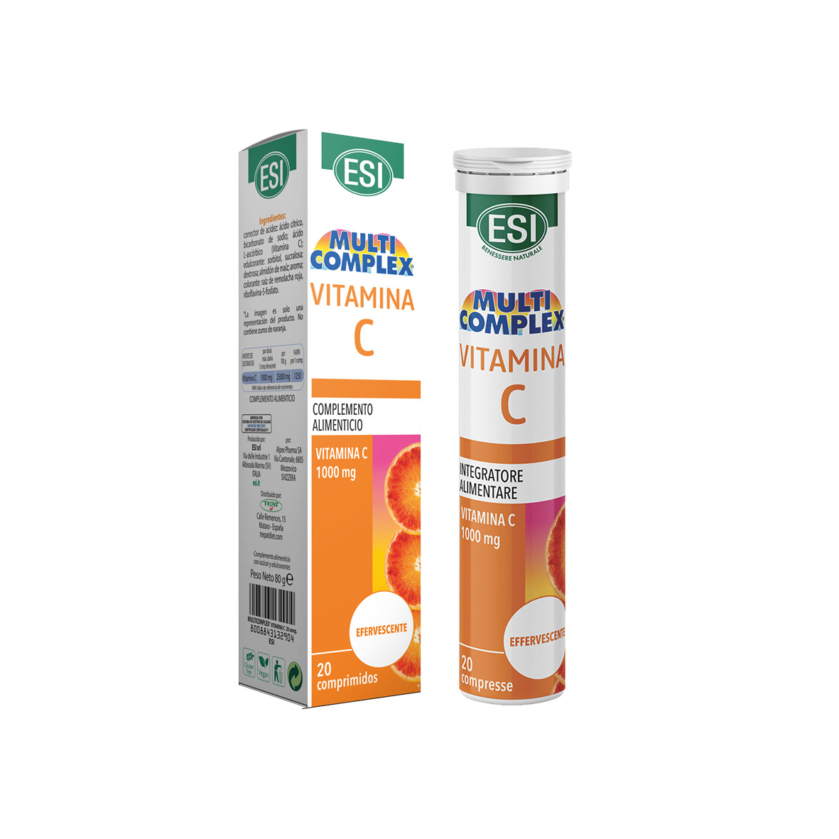 VIT.C 1000 - 20 TAB. EFERVESCENTES ESI aloe