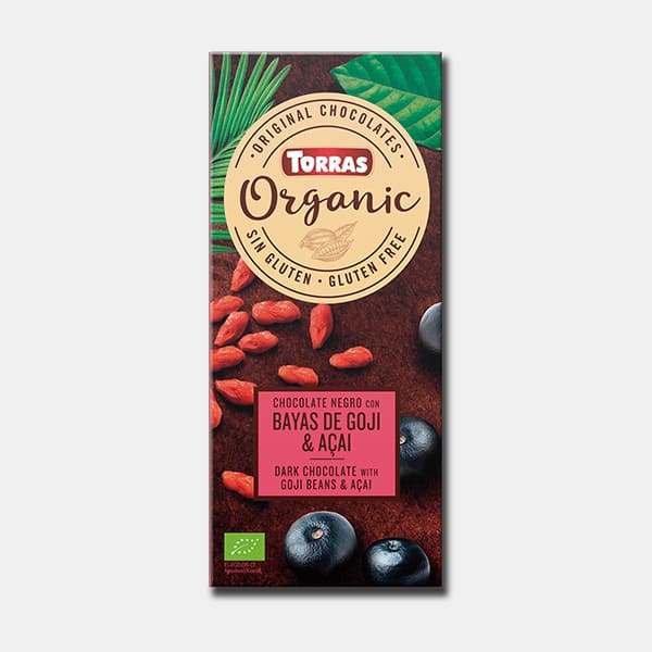CHOCOLATE NEGRO GOJI/AÇAI - 100GR TORRAS aloe