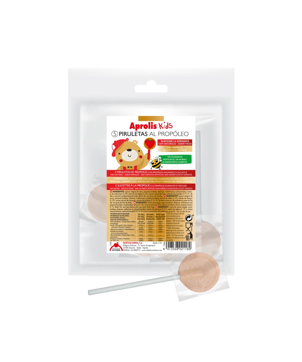 PIRULETAS APROLIS KIDS - 5 UDS aloe
