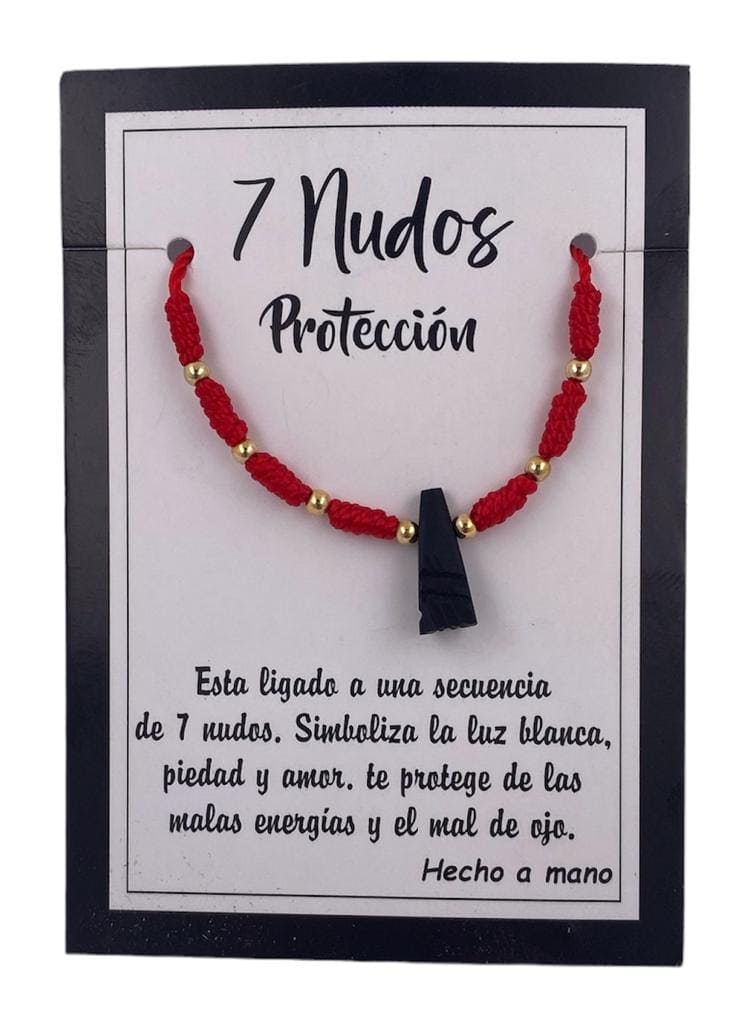 PULSERA 7 NUDOS AZABACHE aloe