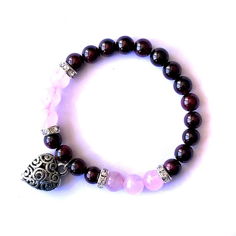 PULSERA AMULETO CORAZON - 8MM aloe