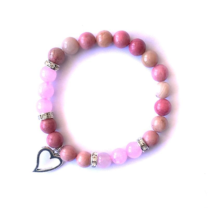 PULSERA AMULETO SILUETA CORAZON - 8MM aloe