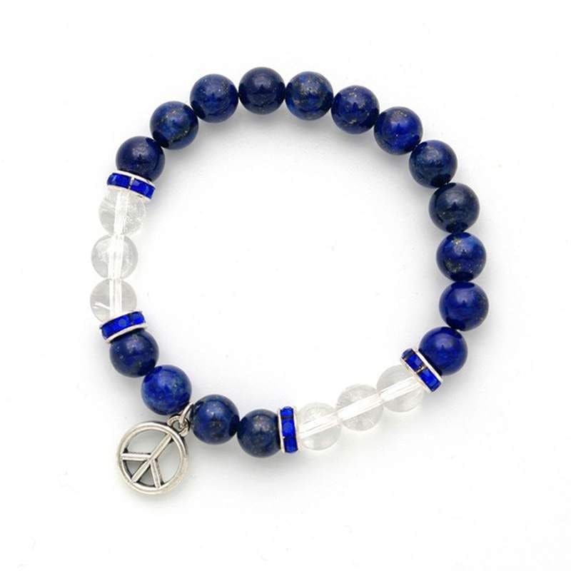 PULSERA SIMBOLO PAZ - 8MM aloe